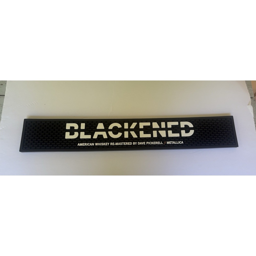Metallica Blackened Whiskey Bar Mat 24" Dave Pickerell Remastered Rubber NEW